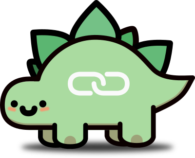 a cute cartoon stegosaurus, shortosaur's mascot